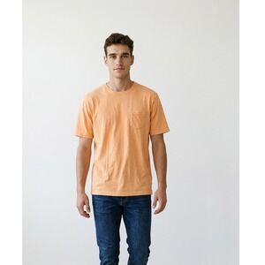 EUC Coast Apparel The Crew Tee Orange Pima Cotton Pocket T-Shirt Mens XL